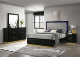 Orleans Furniture - Coaster - Caraway 4-piece Eastern King Bedroom Set Black - 224781KE-S4